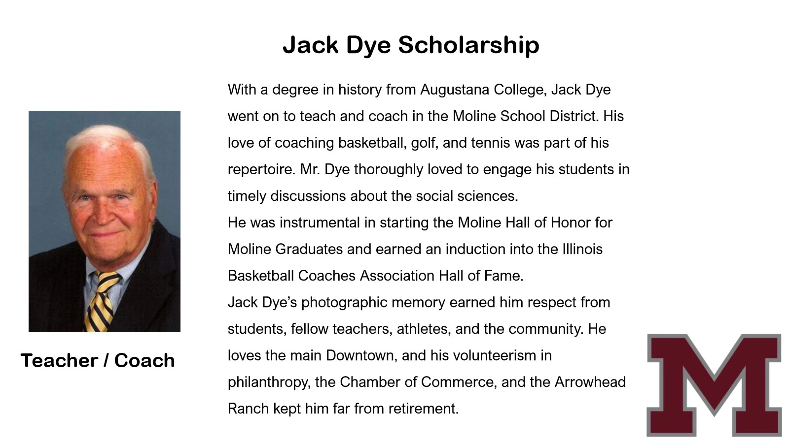 Jack Dye Scholarship